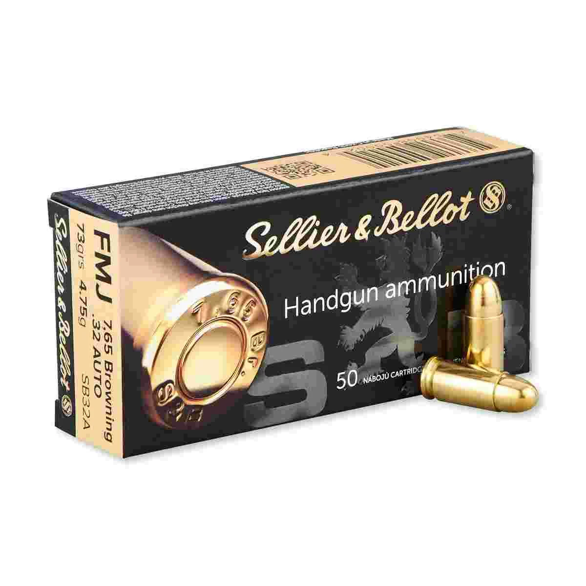 Sellier & Bellot Pistol & Revolver Ammo .32 ACP 73 gr FMJ 50/box - Mag-Tech/Sellier- Bellot