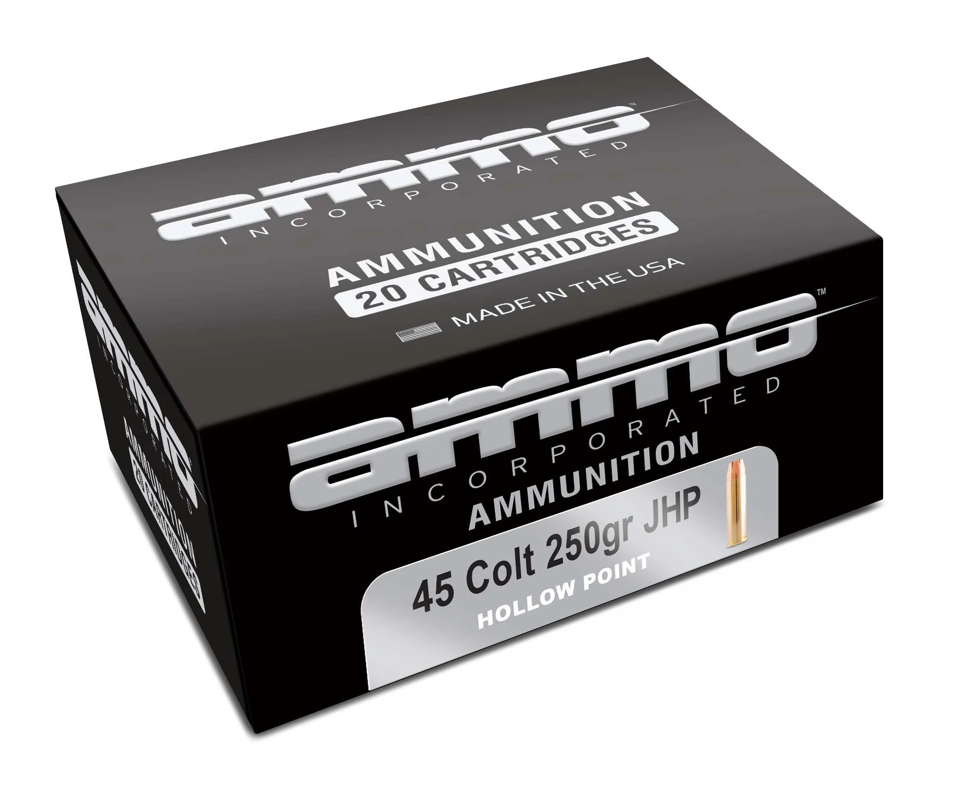 AMMO INC 45 COLT 250GR JHP 20RD BOX 200 CASE