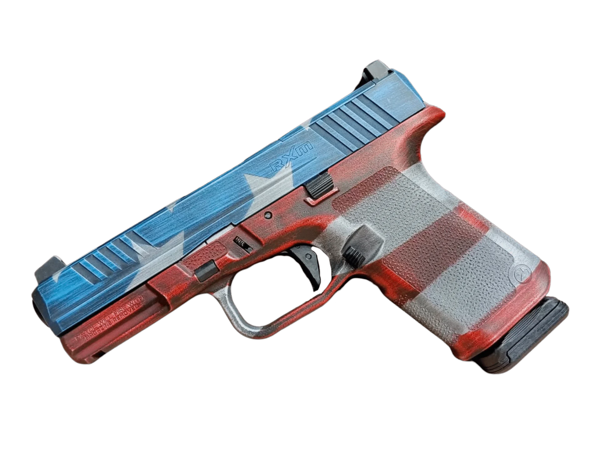 RUGER RXM 9MM PISTOL 4" AMERICAN FLAG O.R. 2-15RD MAGS - ORION EXCLUSIVE