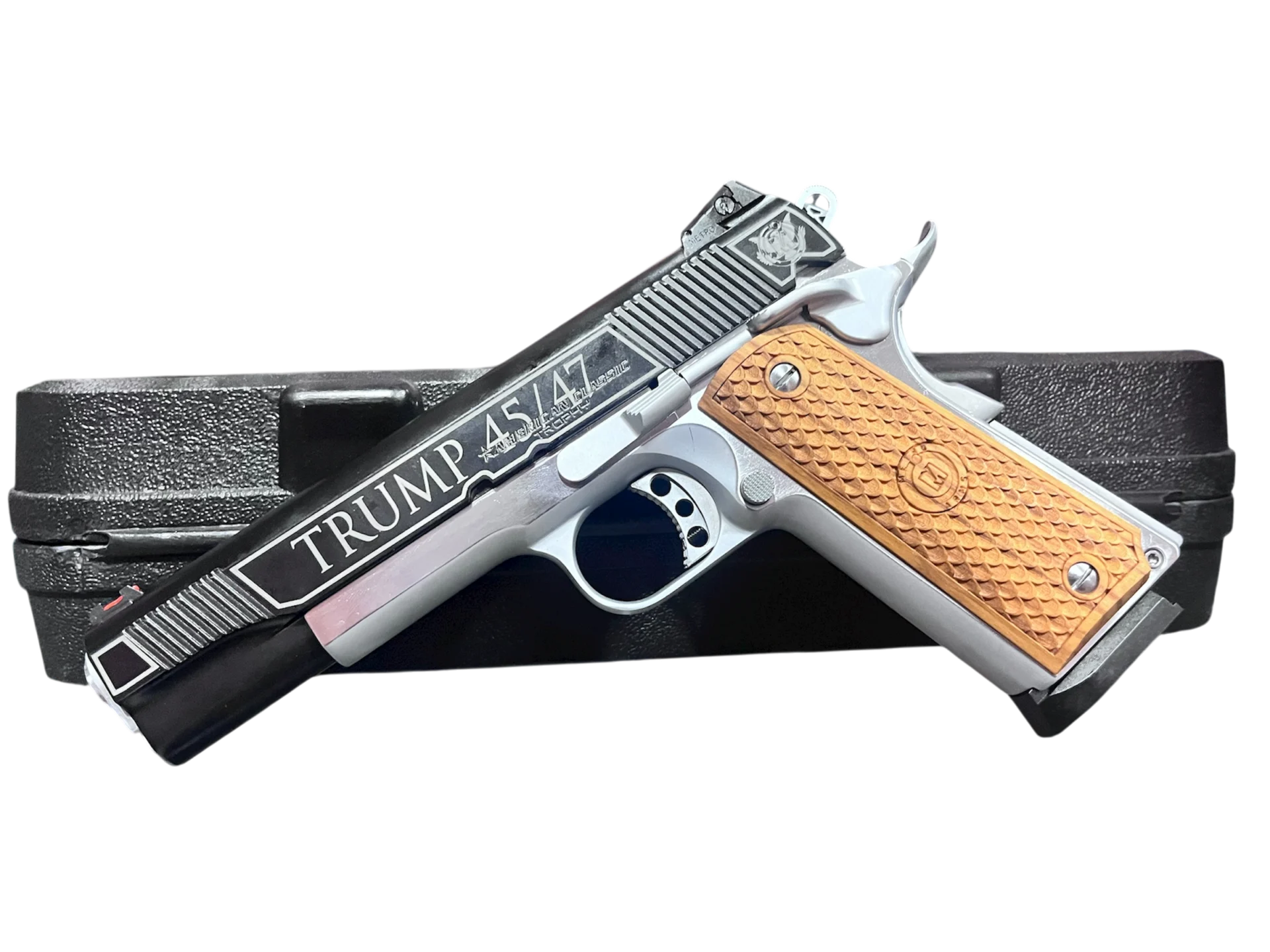 AMERICAN CLASSIC GOVERNMENT 1911 5" 9MM TRUMP 45/47 CHROME/BLACK 8RD - TriStar Arms